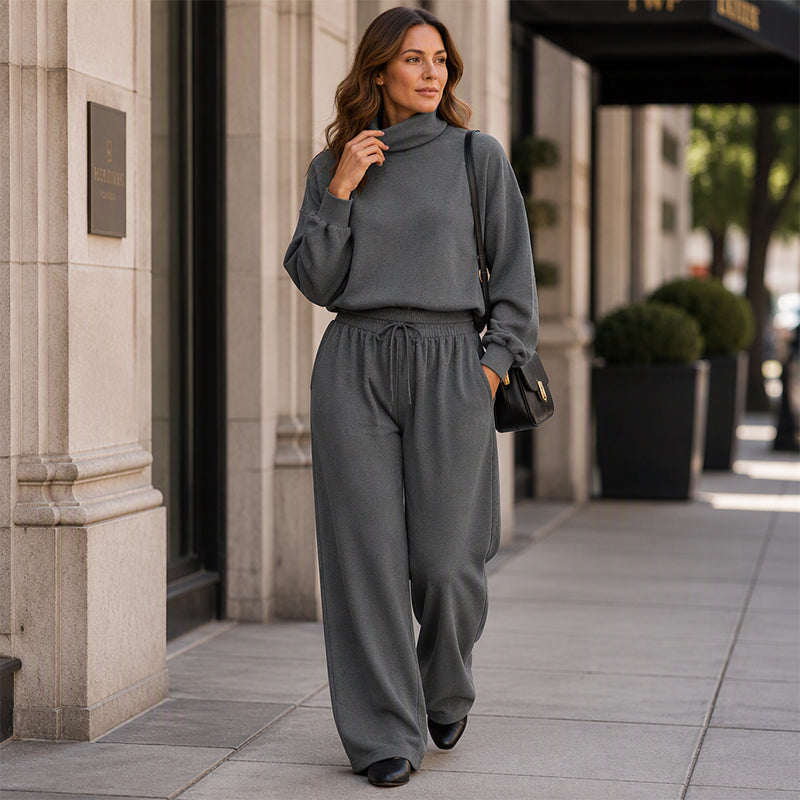 Dolores Turtleneck Two-piece Set in grey