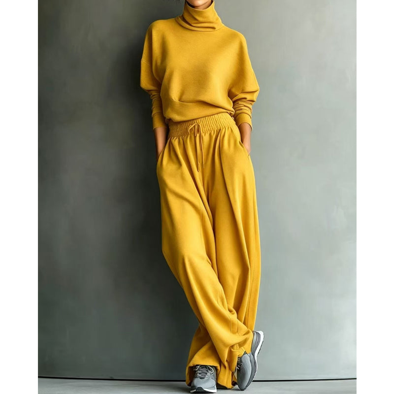 Dolores Turtleneck Two-piece Set in mustard