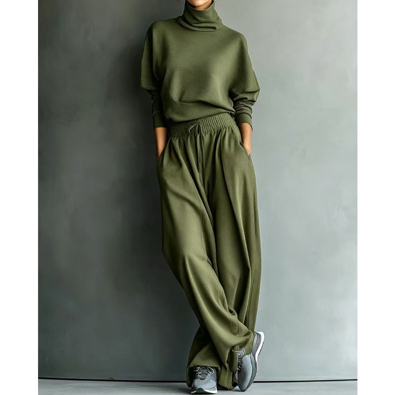 Dolores Turtleneck Two-piece Set in olive