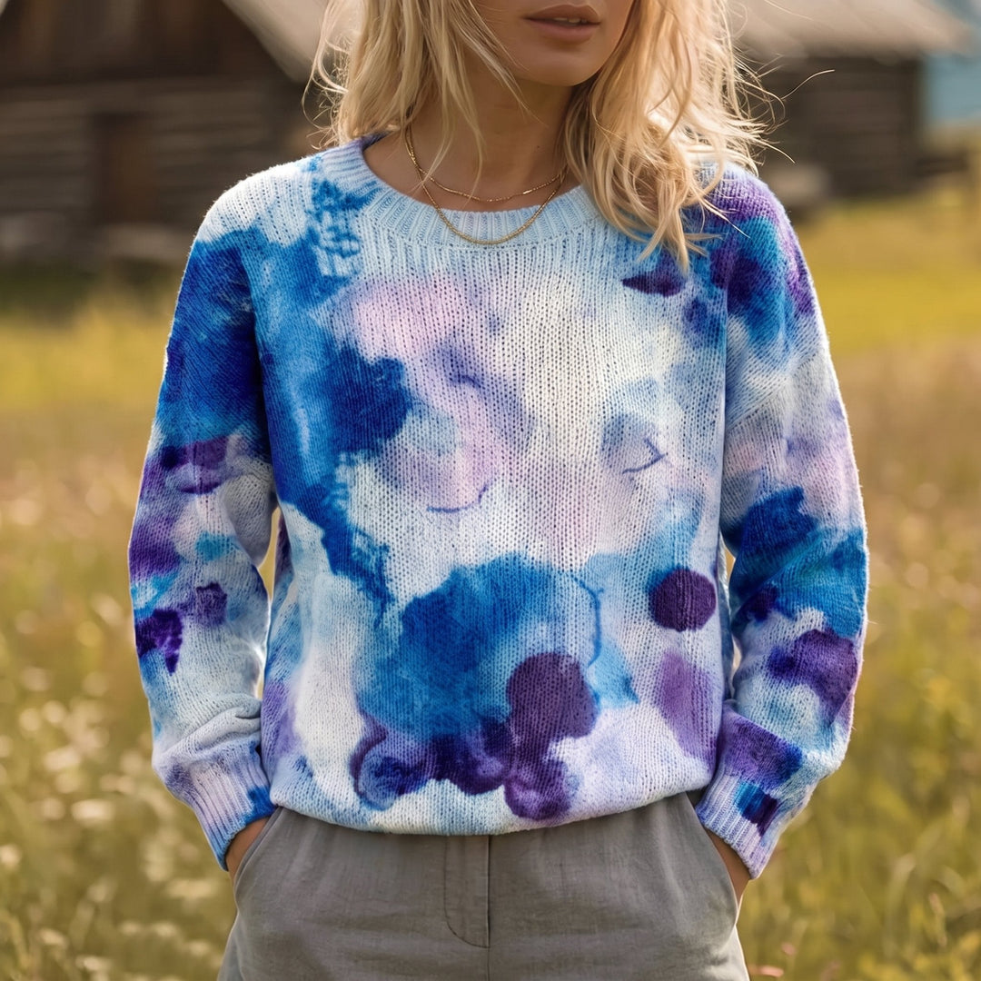 Anya Tie-dye Sweater in blue