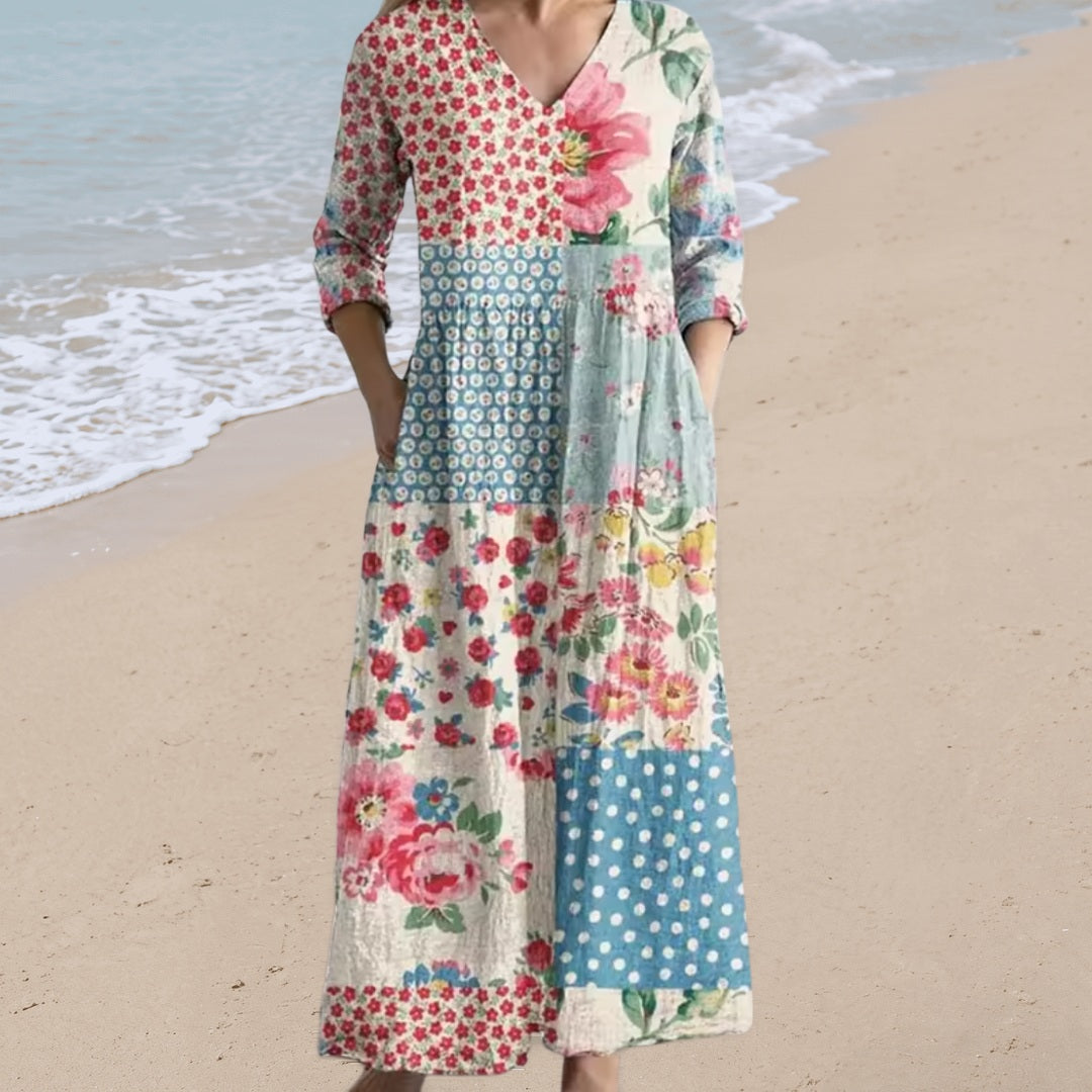 Bellamy Maxi Dress in patchwork