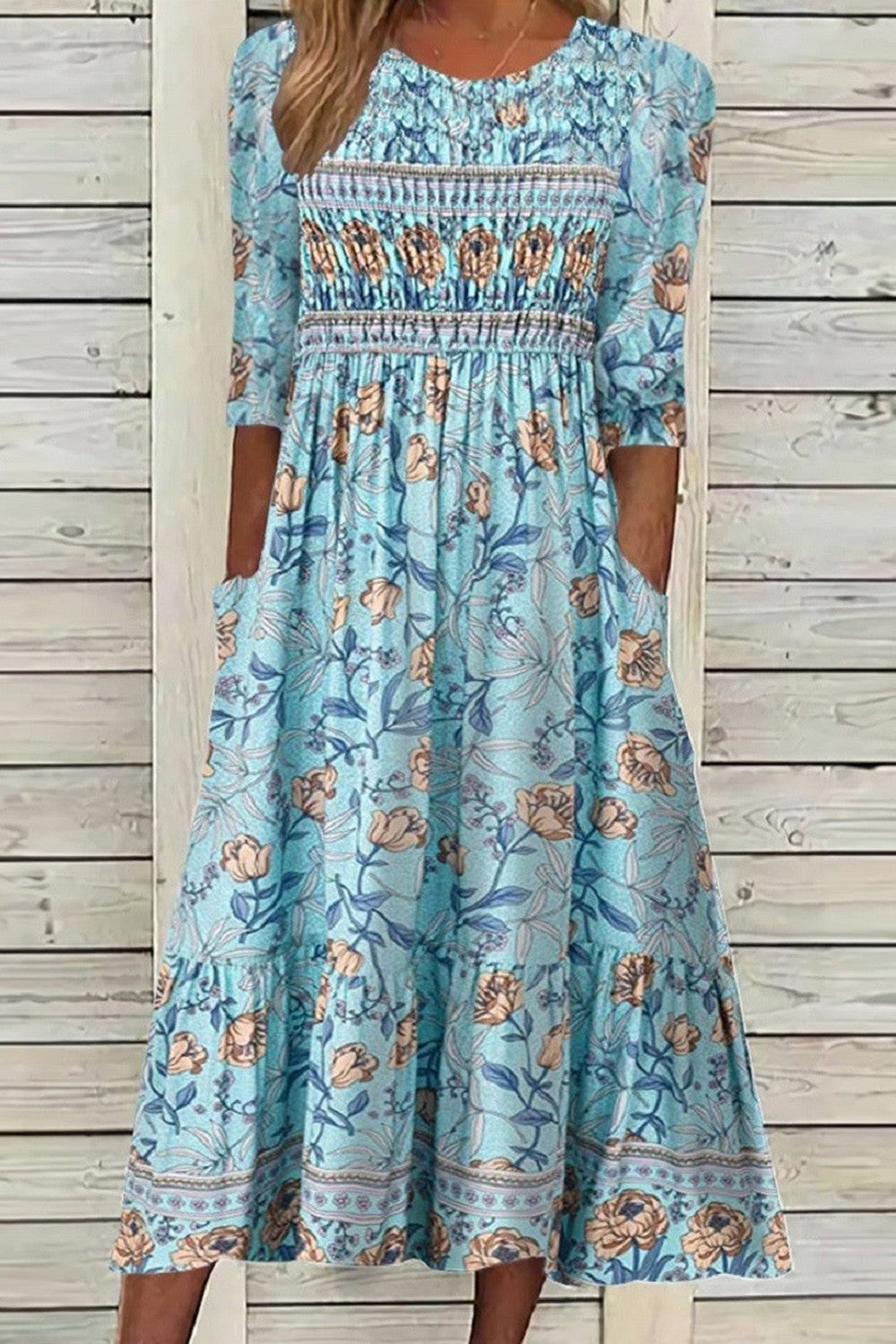 Cecilia Midi Dress in blue