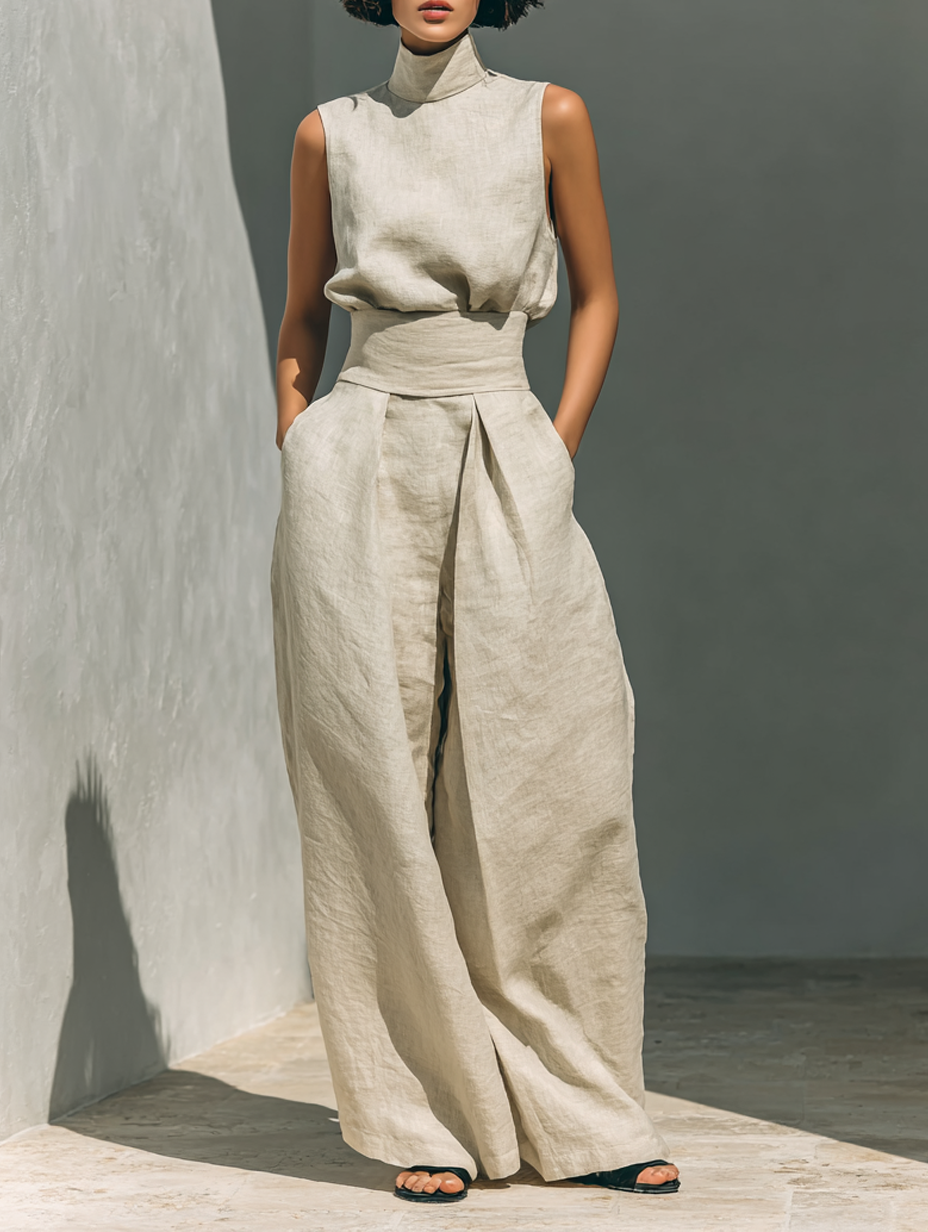 Daphne Trouser Ensemble in khaki