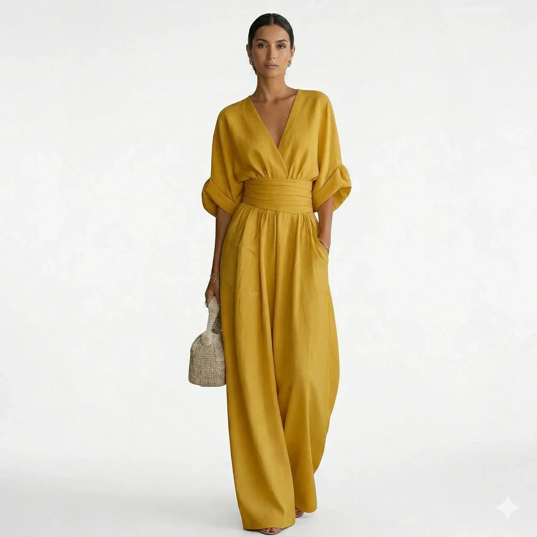 Eloise Wide Leg Jumpsuit in yellow