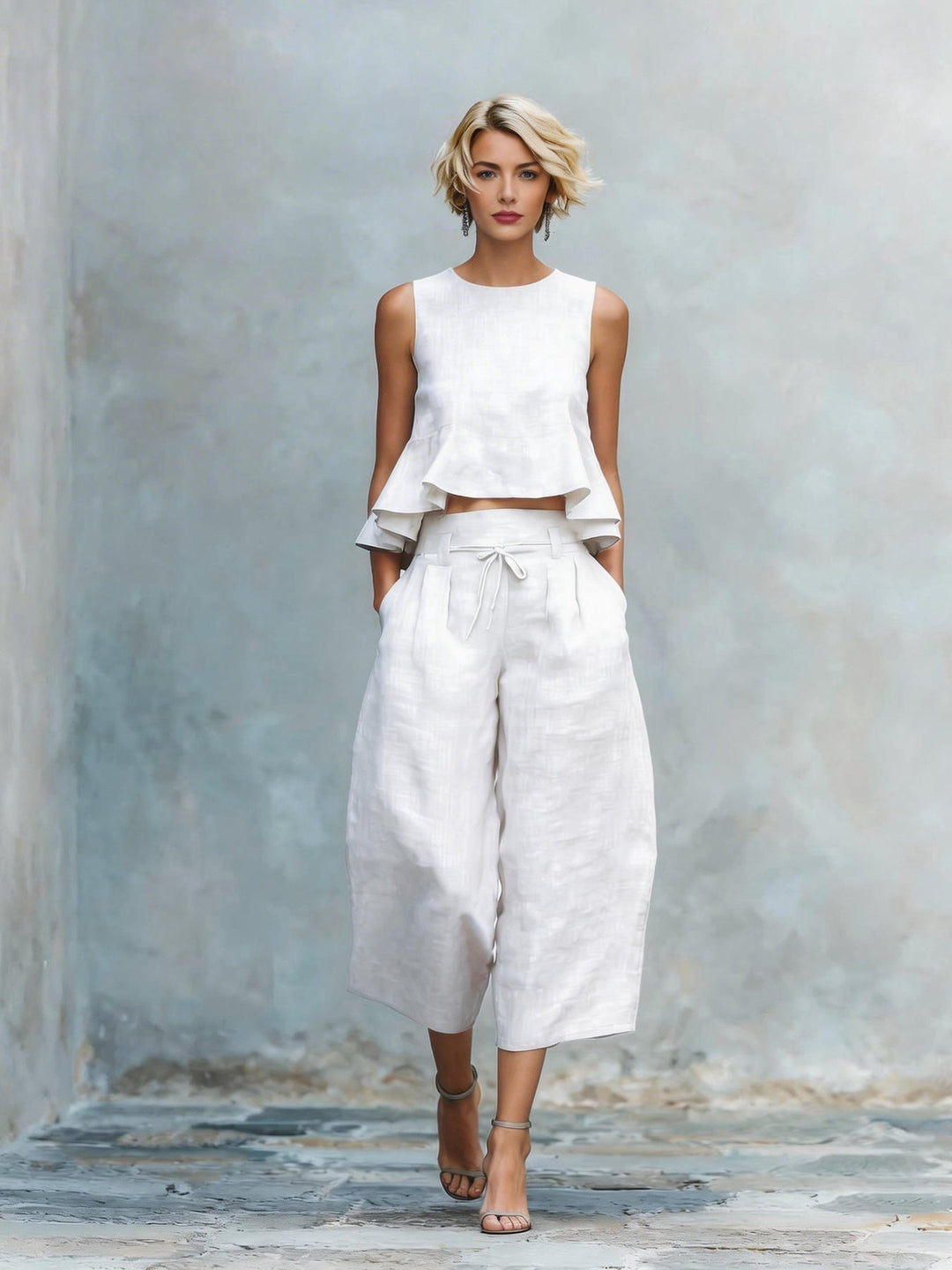 Frances Two Piece Ensemble in white