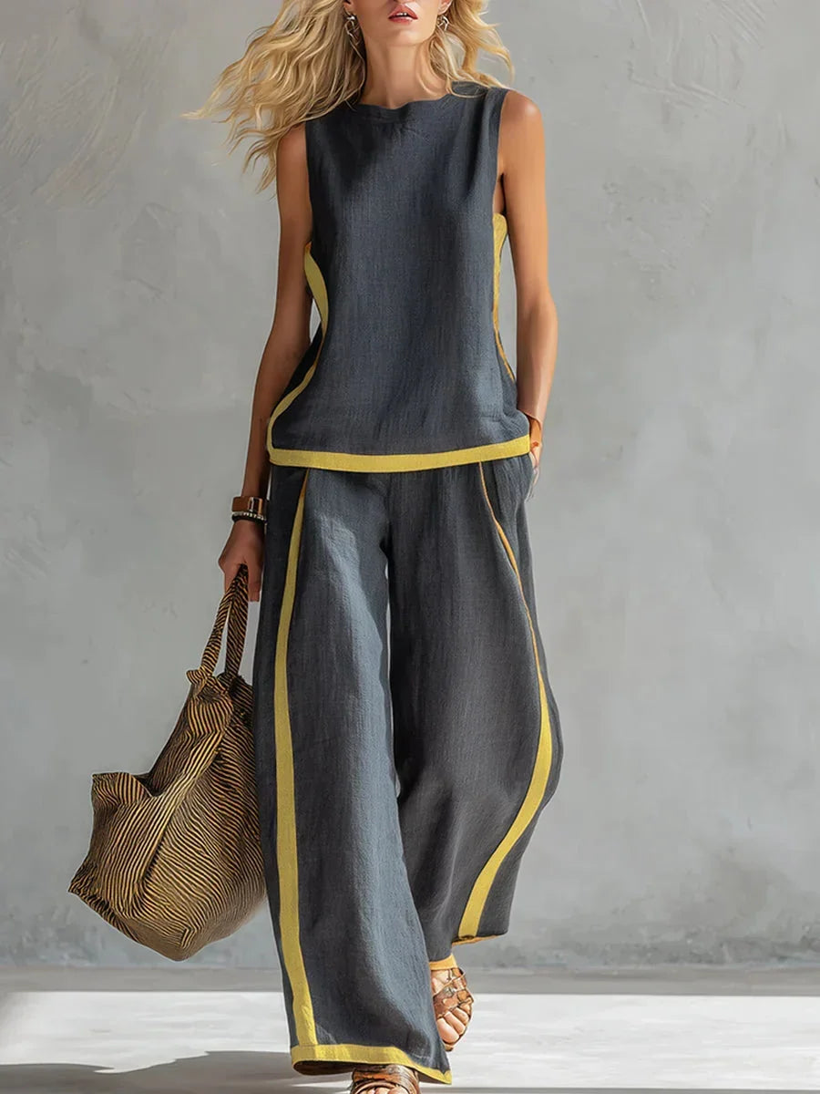 Georgia Vest Trouser Ensemble in gray