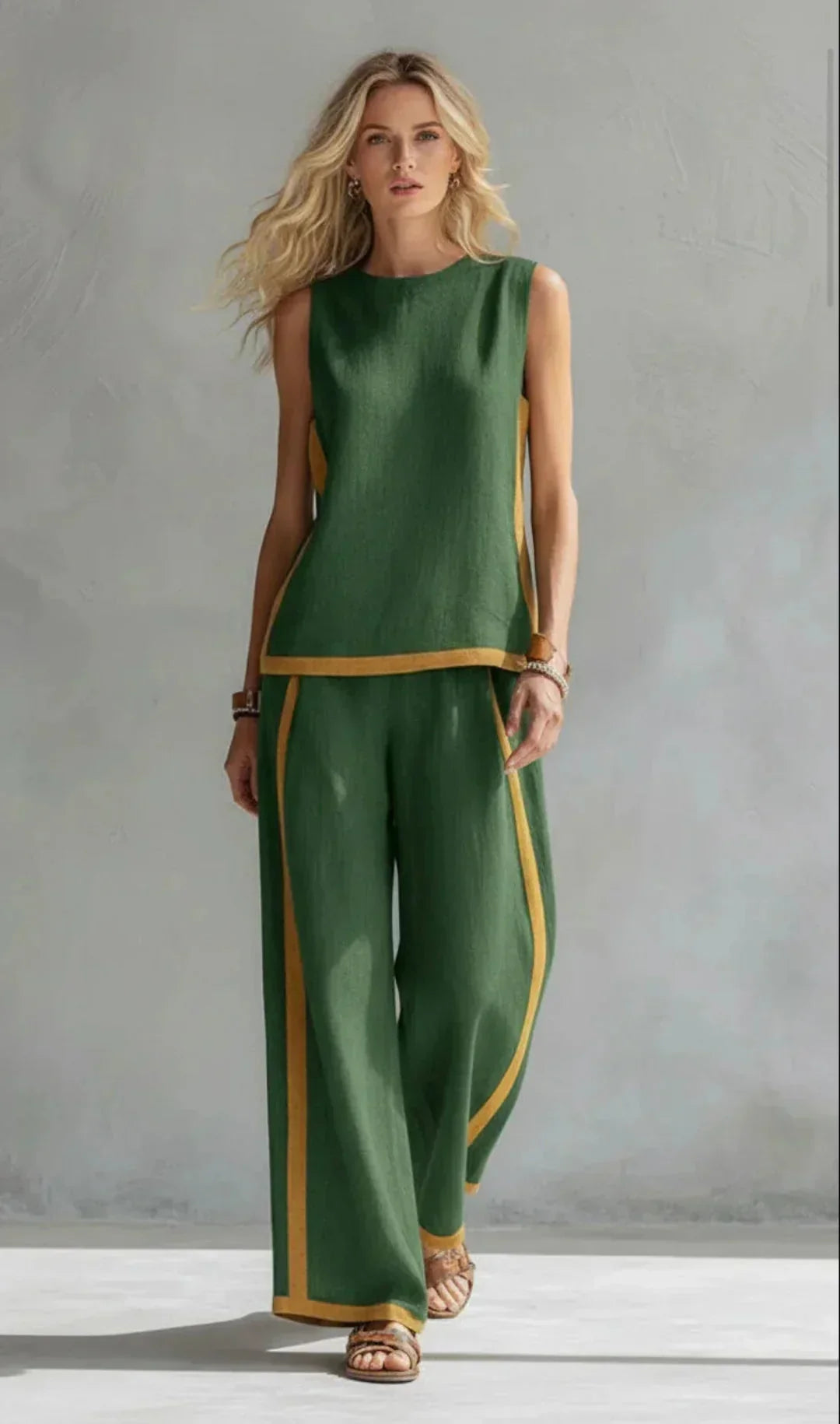 Georgia Vest Trouser Ensemble in green