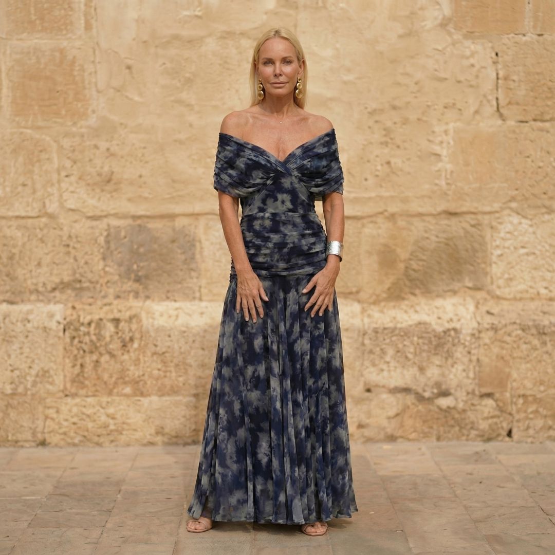 Giselle Evening Dress in navy blue
