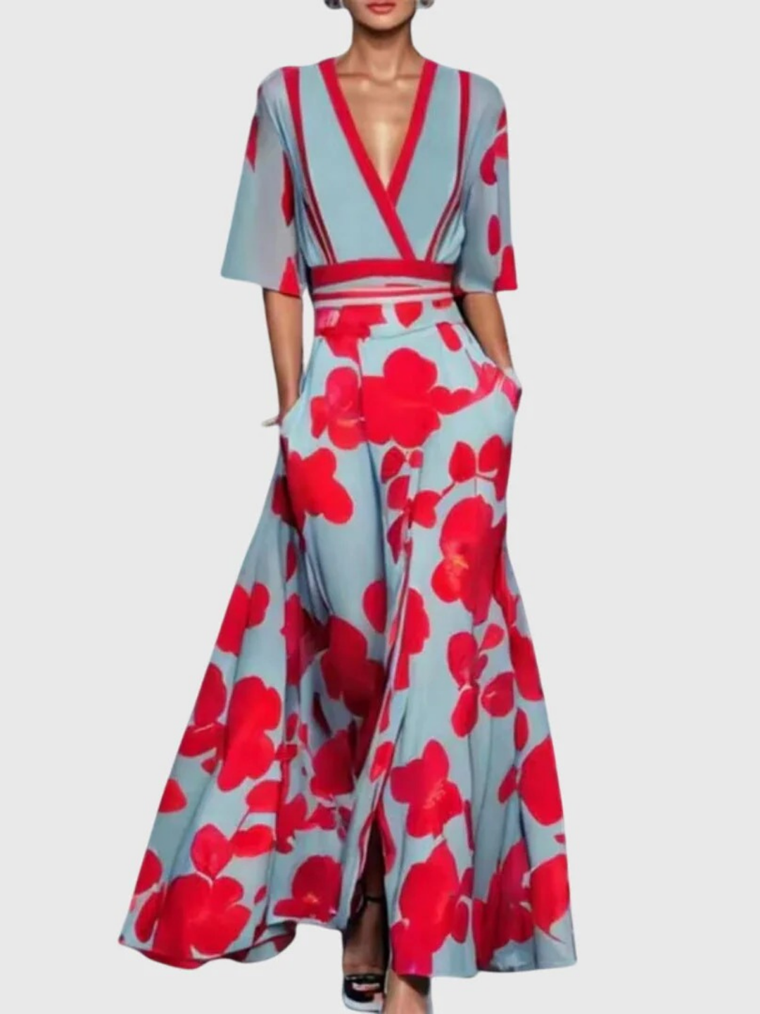 Heloise Midi Dress in red