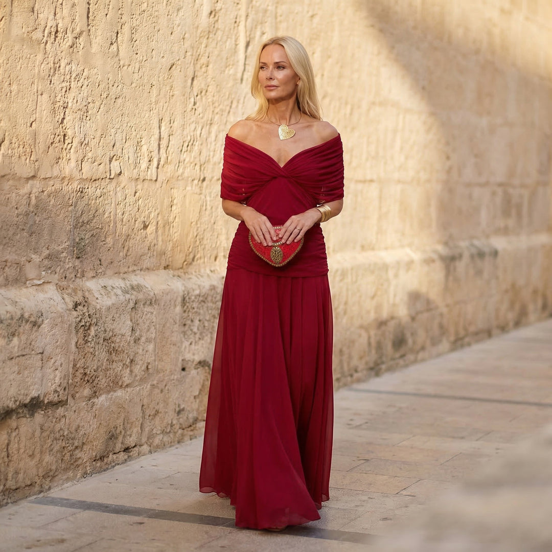Iris Evening Dress in red