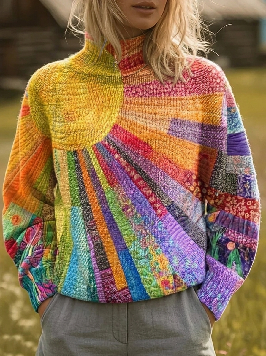 Juno Sunburst Turtleneck in multicolor