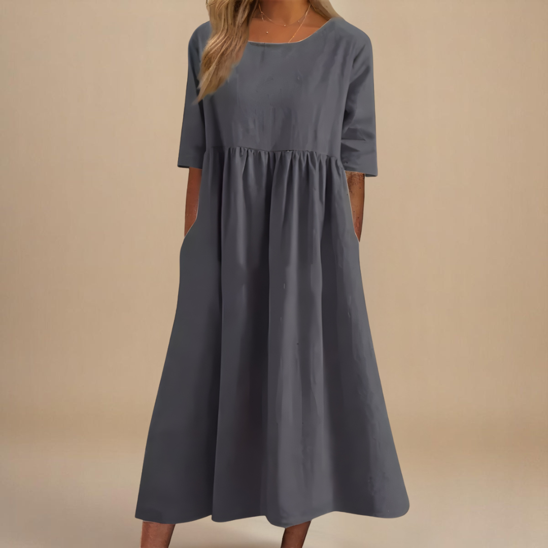 Katia Midi Dress in gray