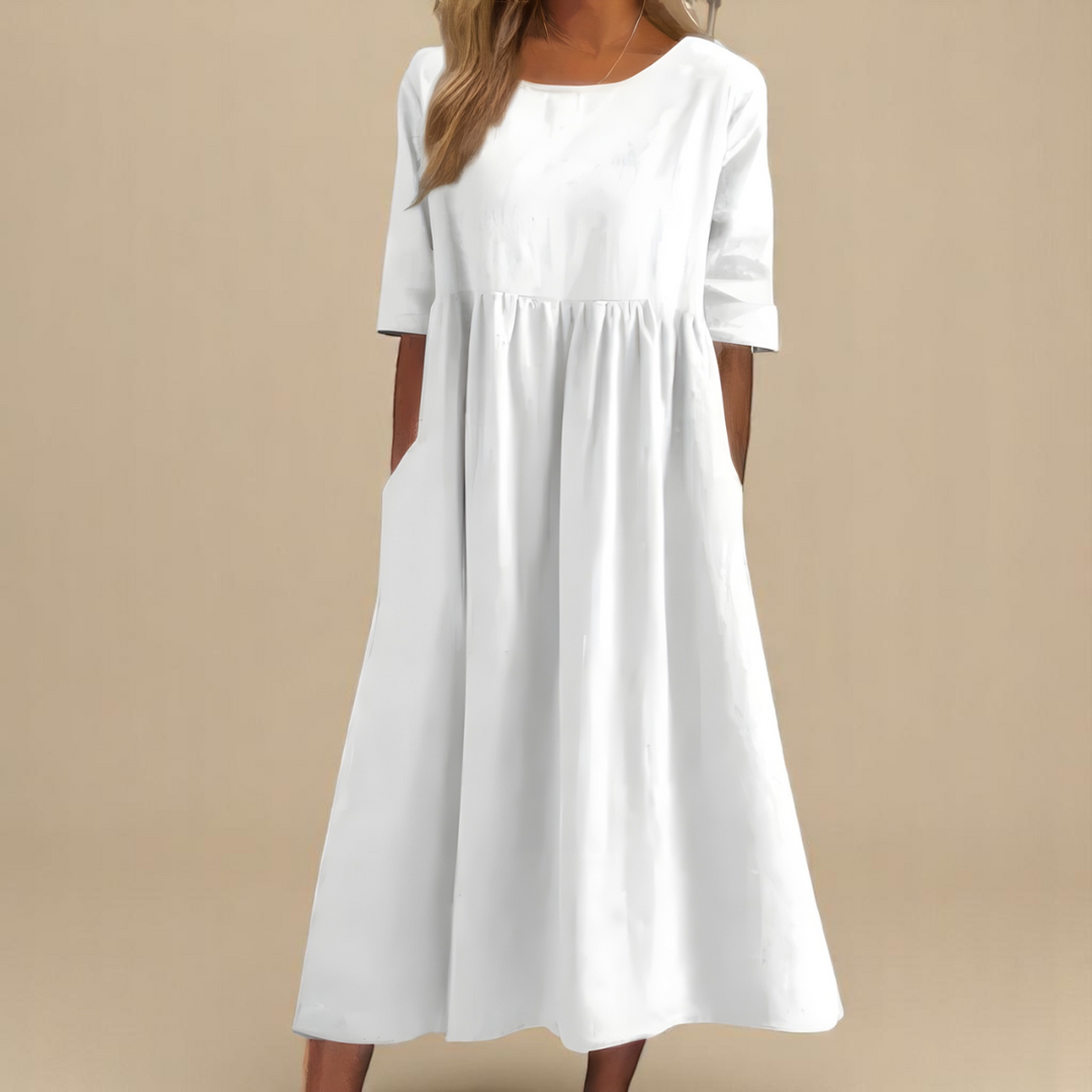 Katia Midi Dress in white