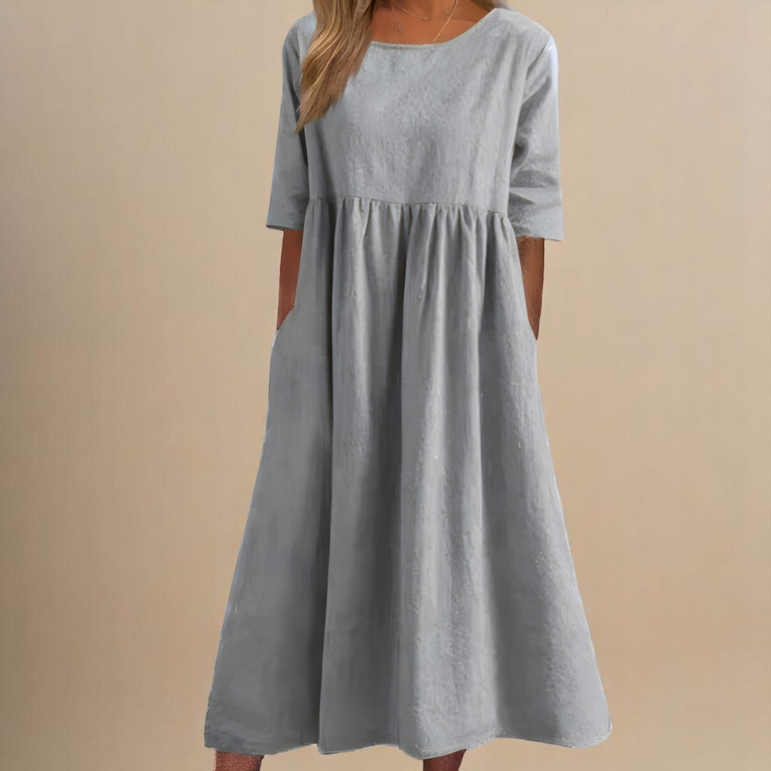 Katia Midi Dress in light gray