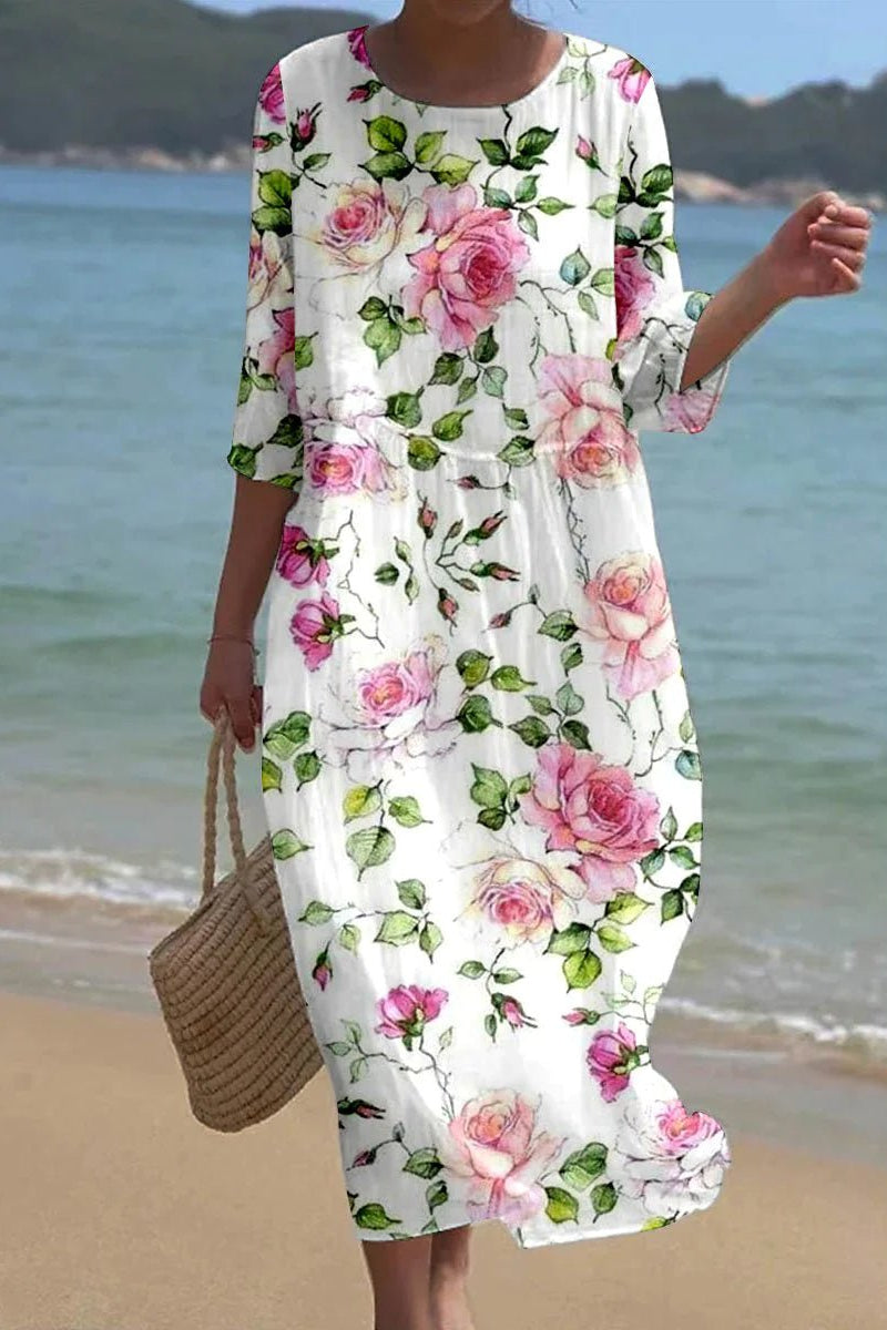 Lydia Midi Dress in floral