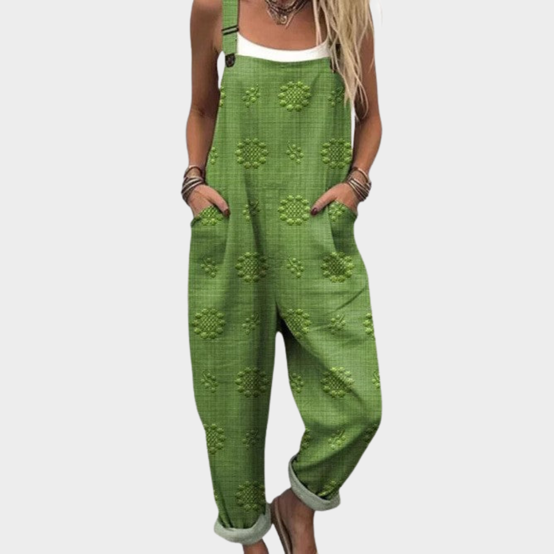 Ramona Printed Overalls in green