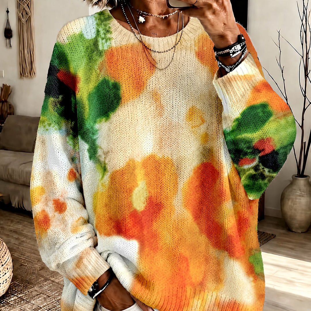 Ruby Tie-dye Sweater in orange