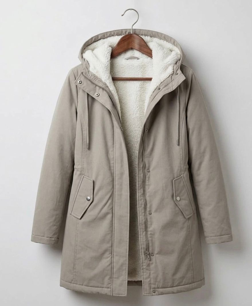 Signe Hooded Coat in grey
