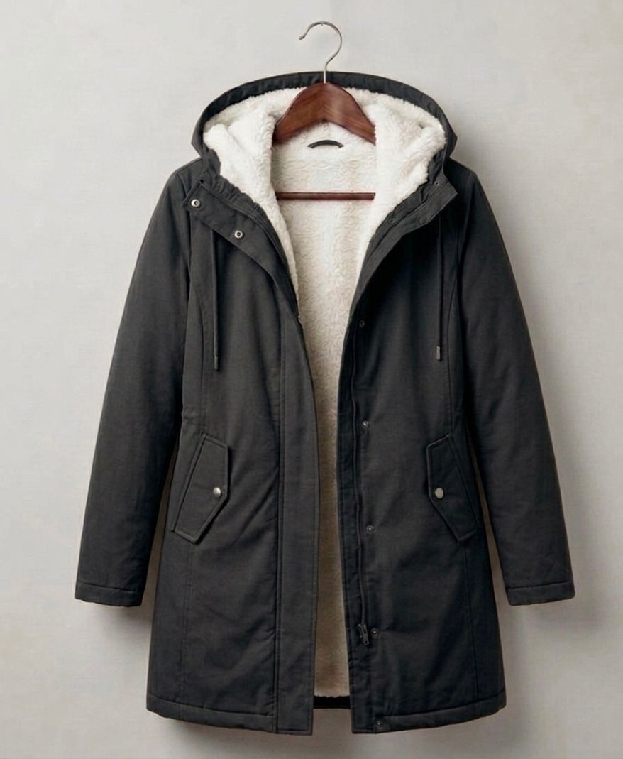 Signe Hooded Coat in black
