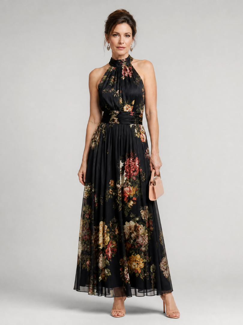 Susannah Halter Maxi Dress in black