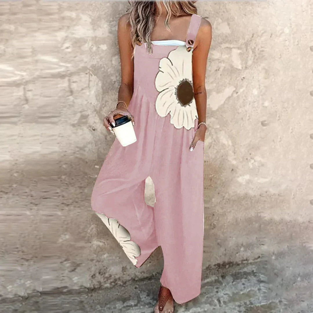 Sylvie Printed Overalls in pink