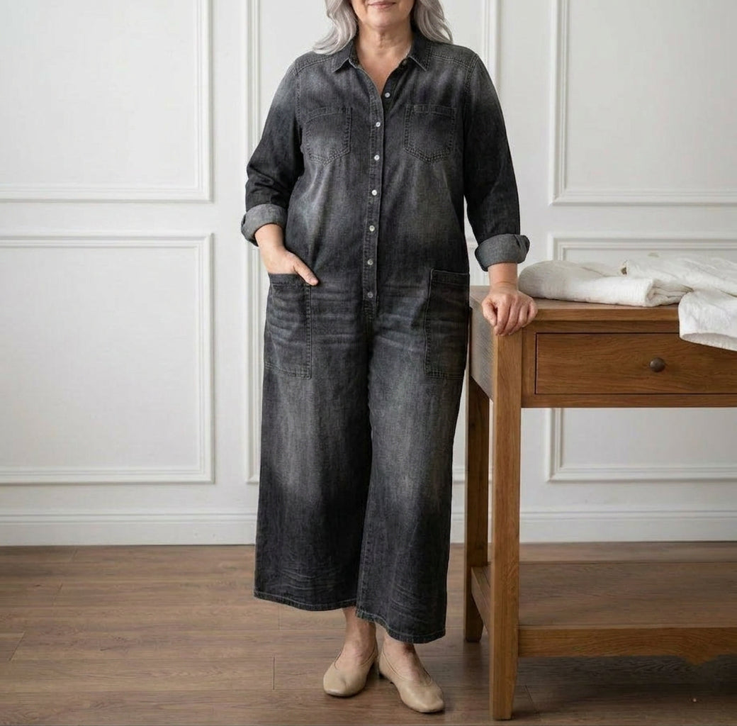 Pearl Vintage Washed Cotton Denim in black