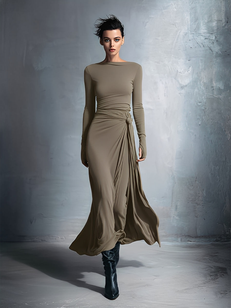 Avana Elegance Dress in khaki
