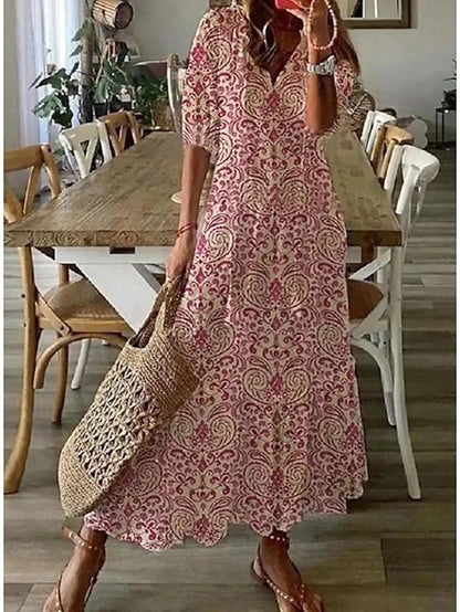 Aria Boho Tummy Coverage Dress in red