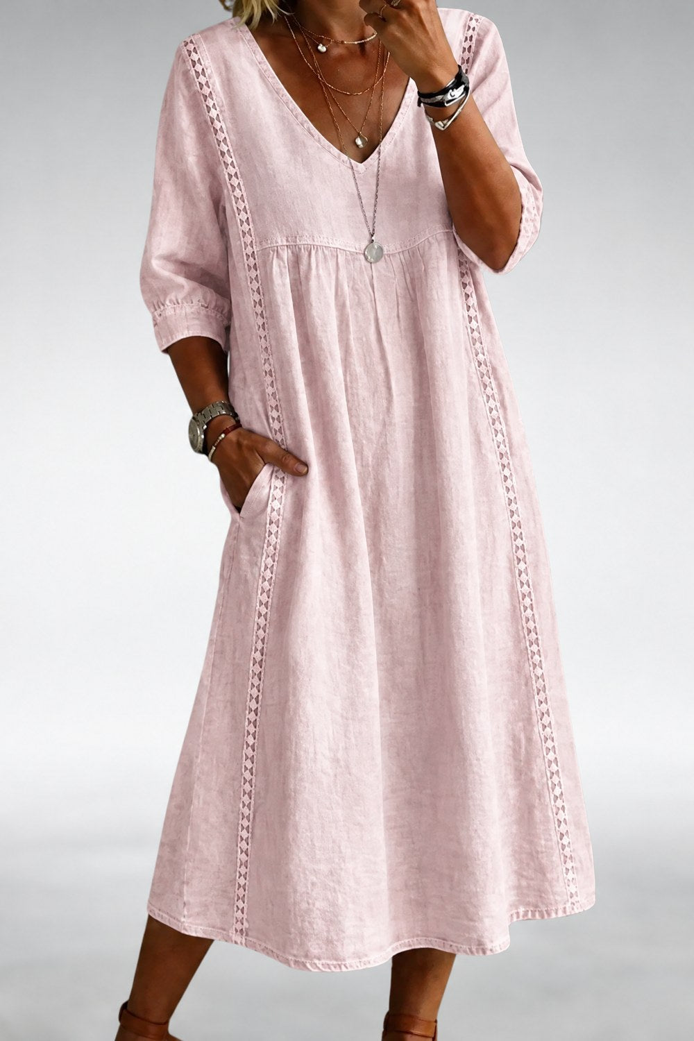 Vashti Comfort Midi Dress — Blush