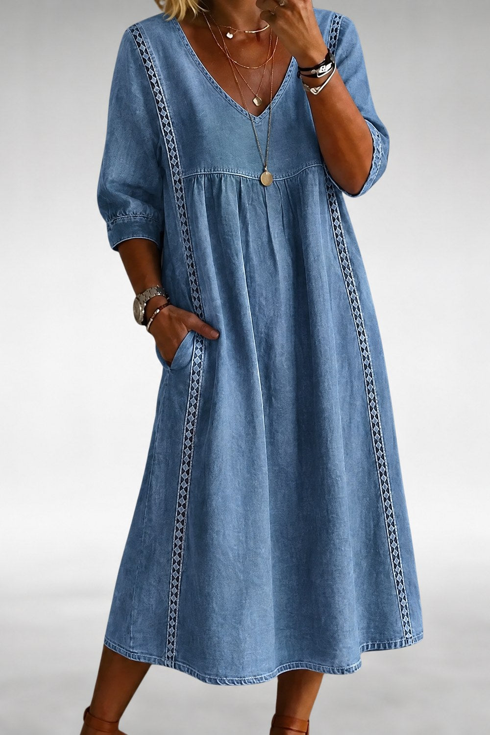 Vashti Comfort Midi Dress — Denim Blue