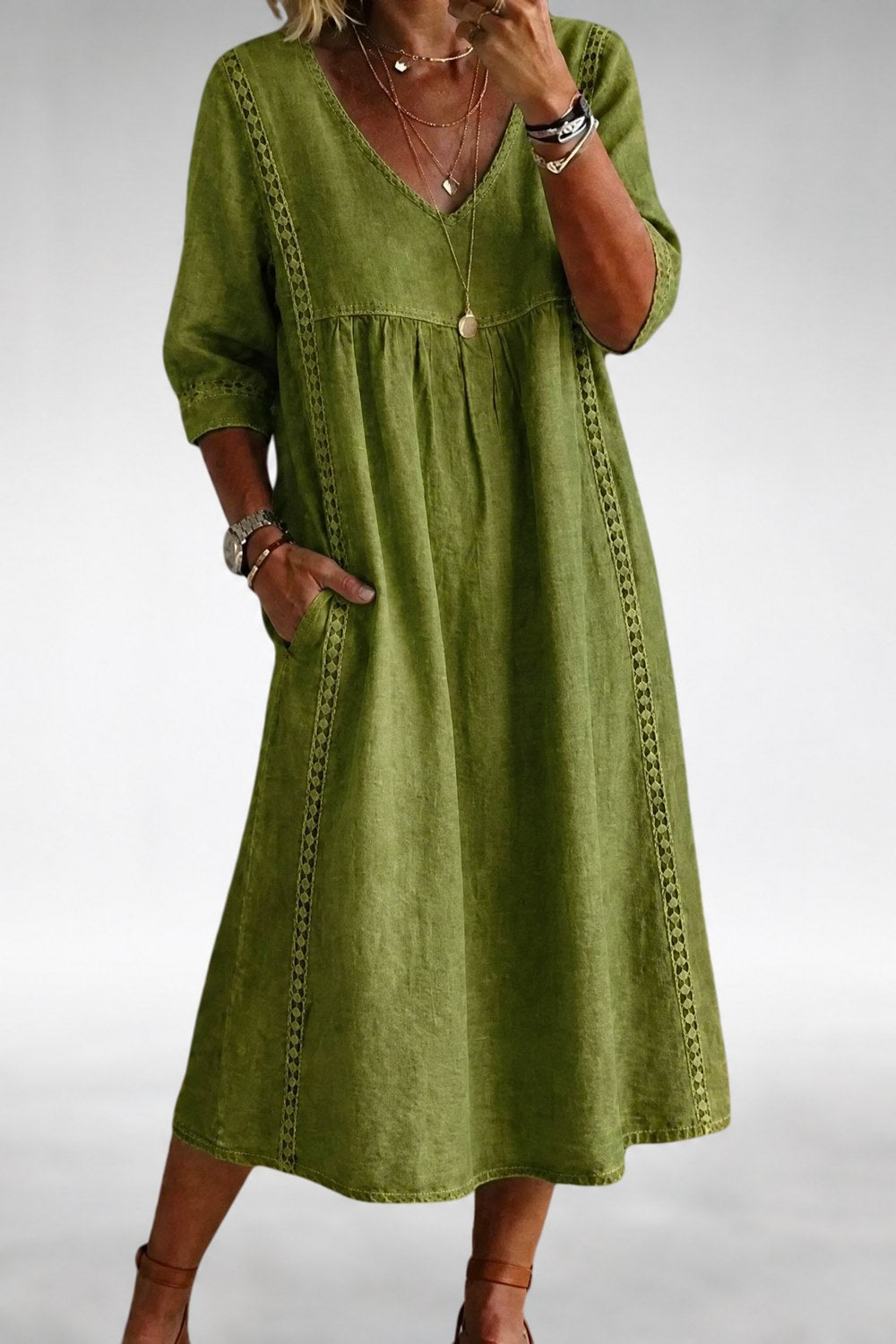 Vashti Comfort Midi Dress — Olive