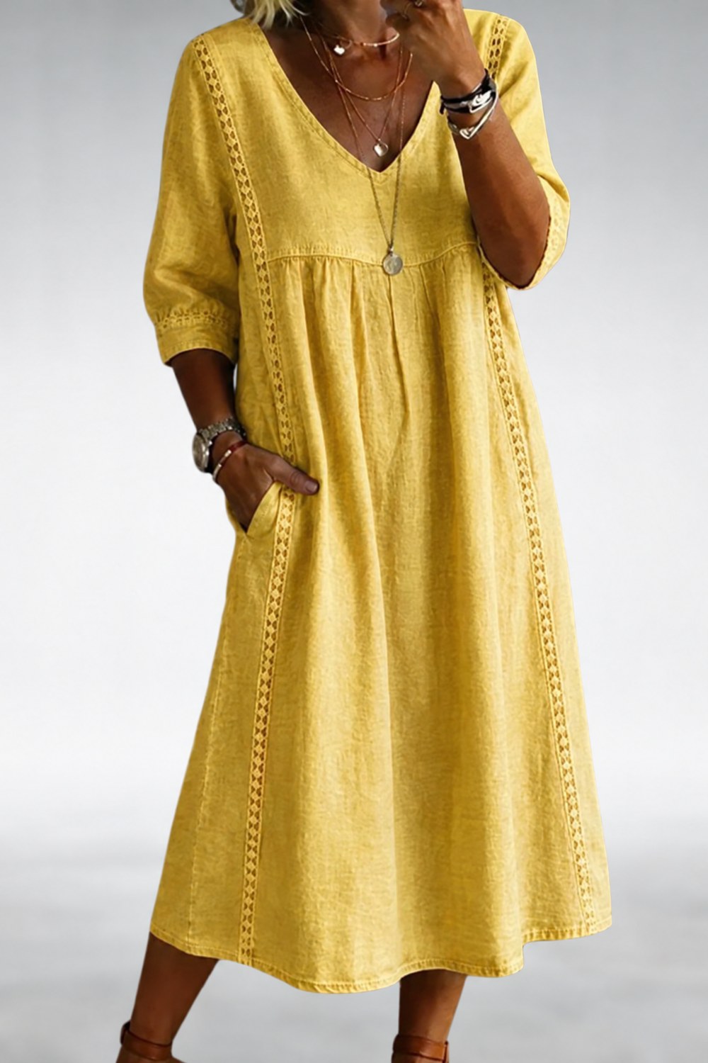 Vashti Comfort Midi Dress — Sunflower