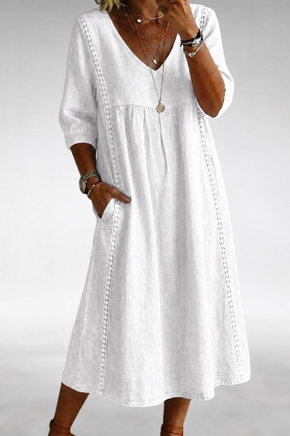 Vashti Comfort Midi Dress — White