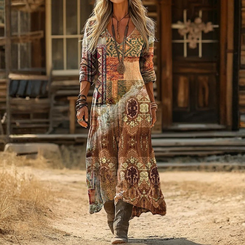 Mariette Patchwork Maxi Dress in multicolor