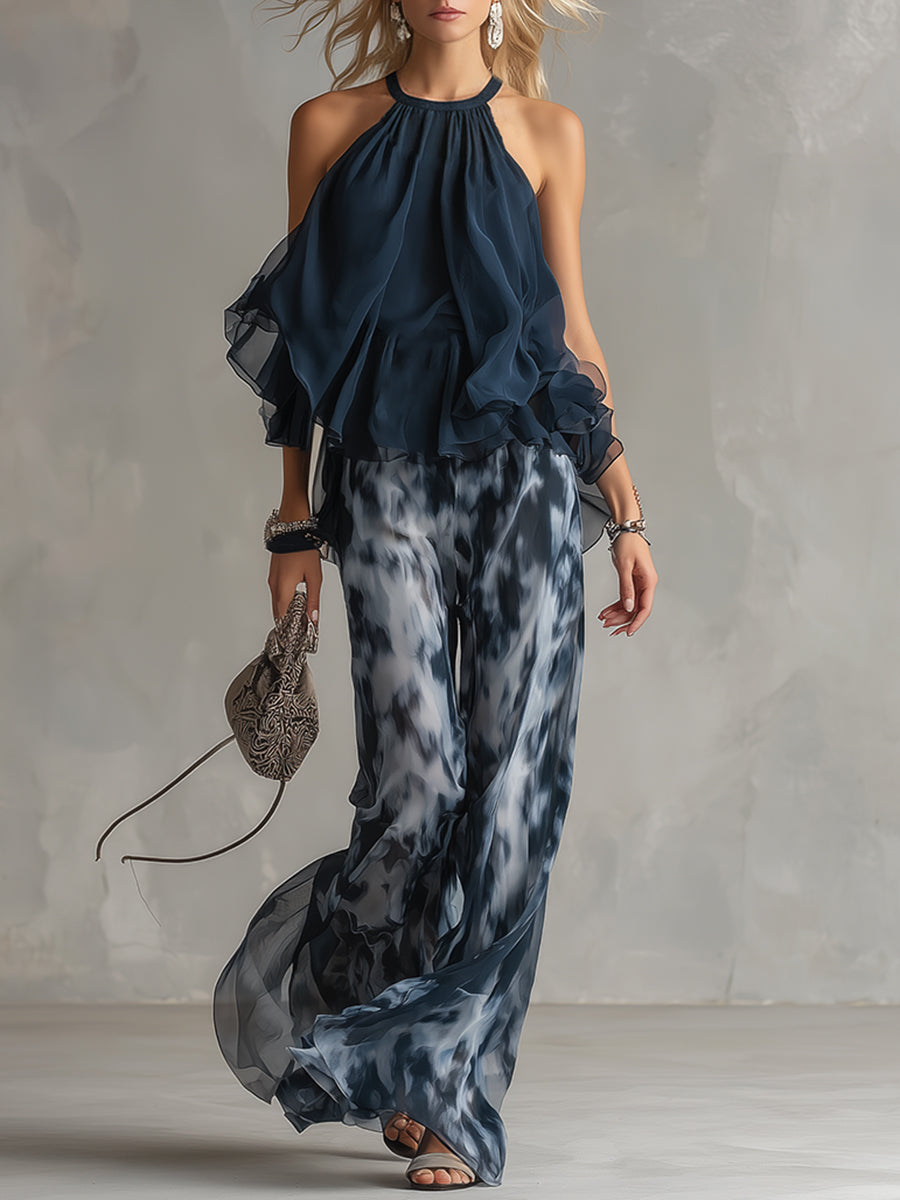 Carys Co-ord in navy blue