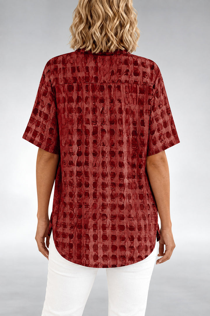 Winifred Relaxed-Fit Top — Brick Red