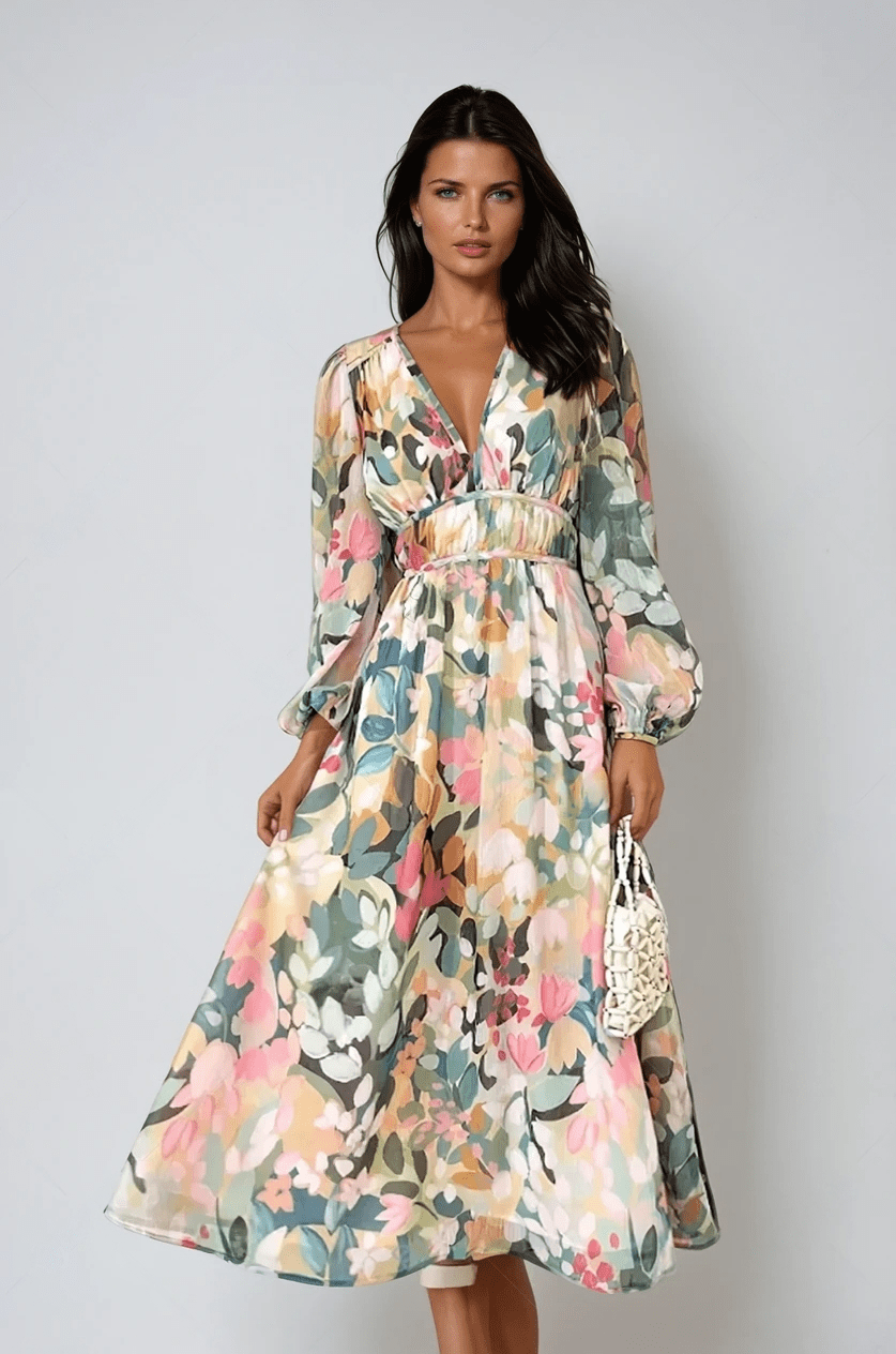 Daliah Floral Dress in green