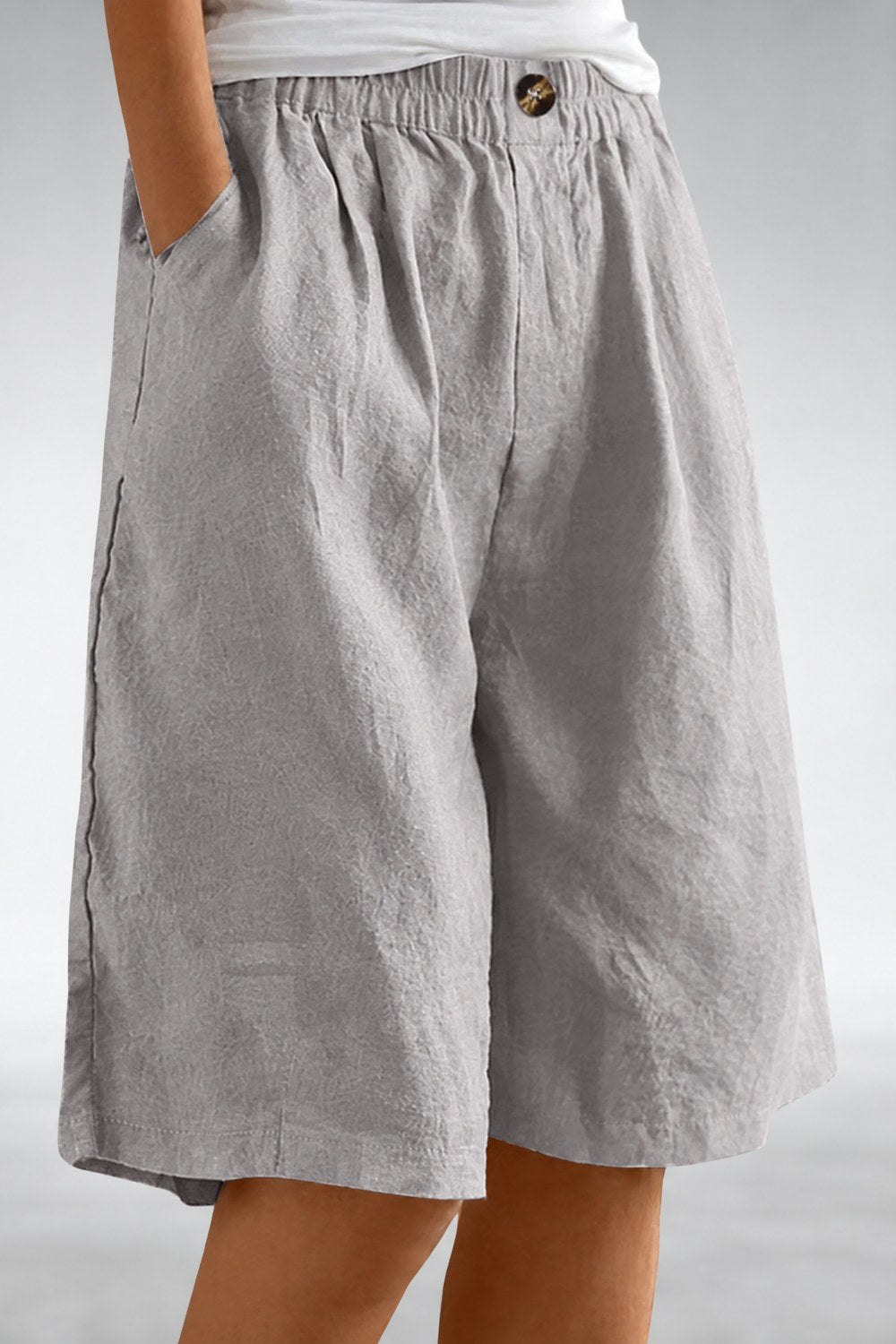 Yolanda Everyday Comfort Shorts — Light Gray