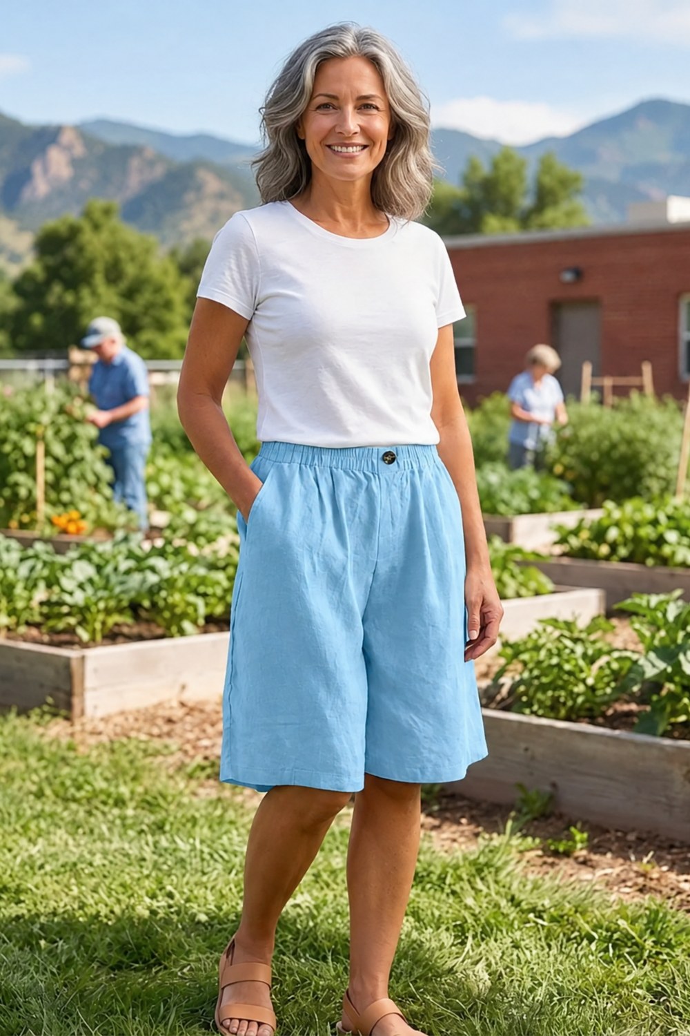 Yolanda Everyday Comfort Shorts — Sky Blue