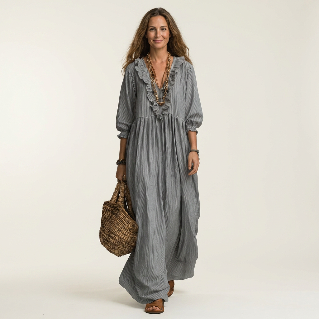 Antoinette Maxi Dress in gray