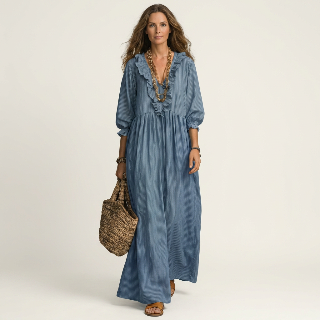 Antoinette Maxi Dress in blue