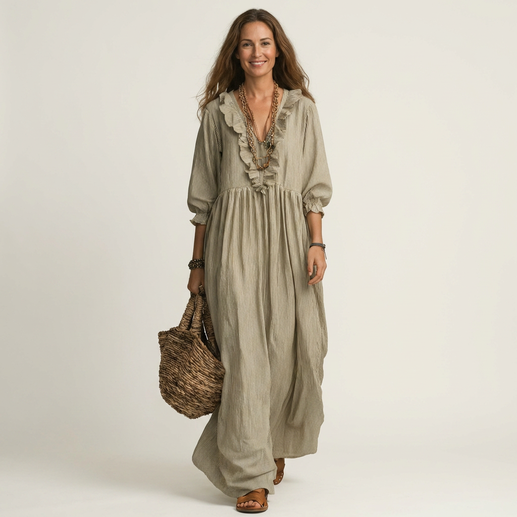 Antoinette Maxi Dress in khaki