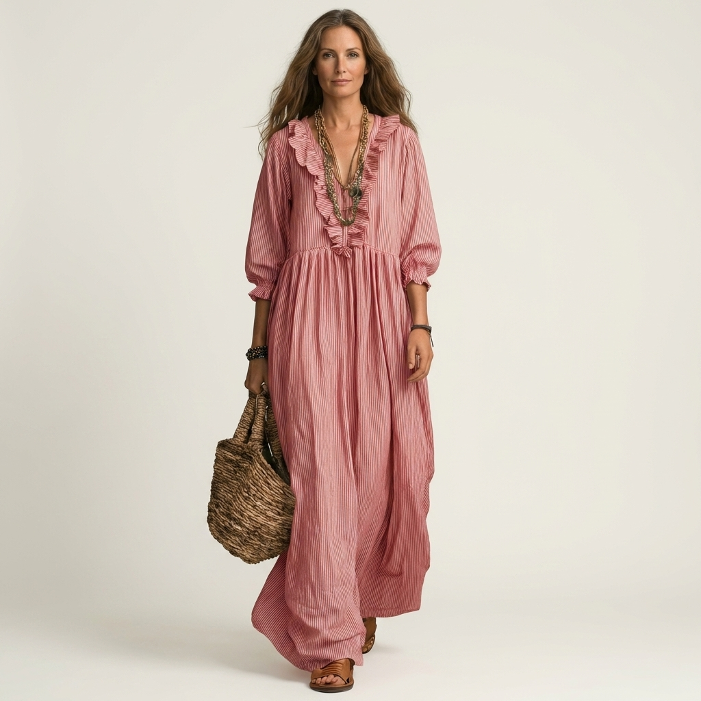 Antoinette Maxi Dress in pink