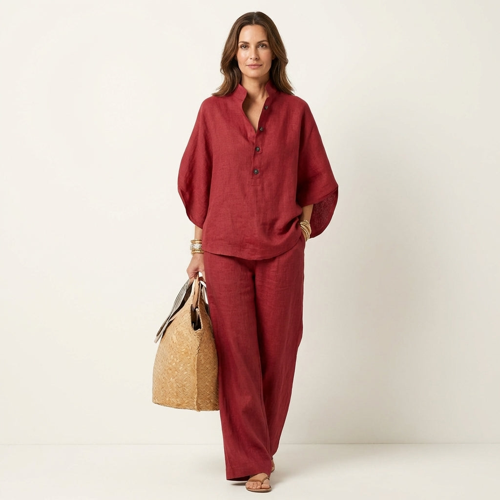 Alienor Two-piece Set in red