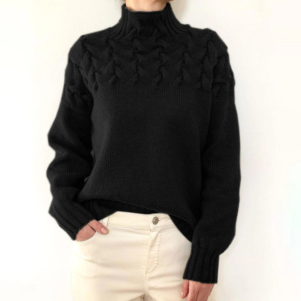 Mella Turtleneck Knit Sweater in black