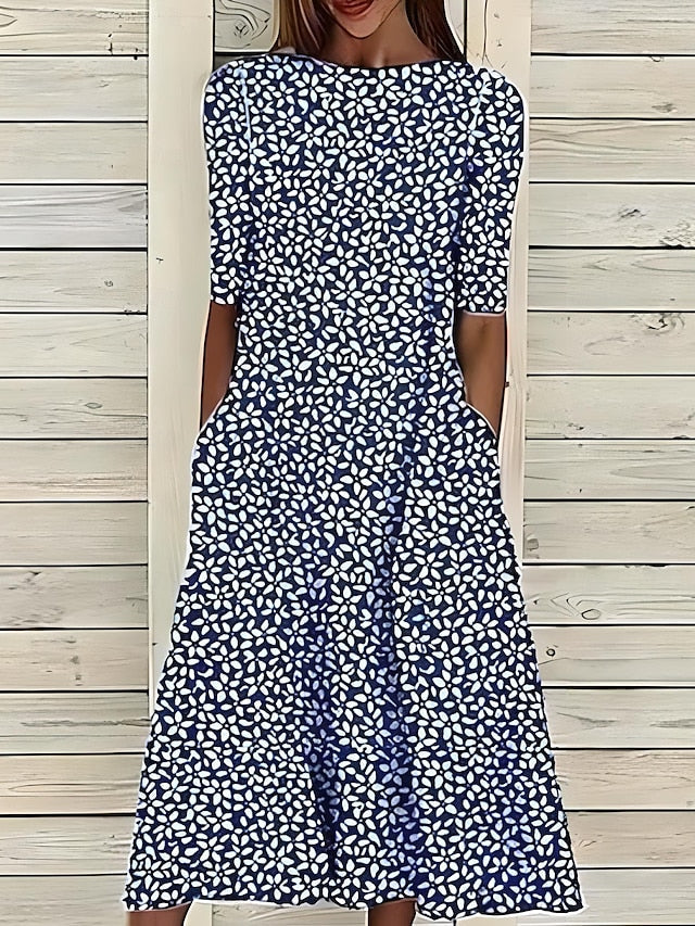 Caitriona Coastal Bloom Maxi Dress in marine